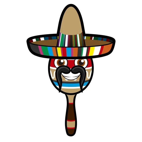 Feliz maraca con sombrero — Archivo Imágenes Vectoriales