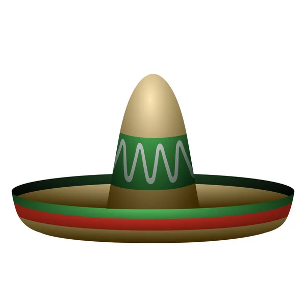 Chapeau mexicain isolé — Image vectorielle