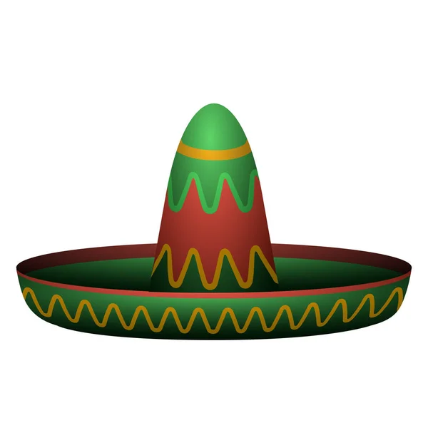 Sombrero mexicano aislado — Vector de stock