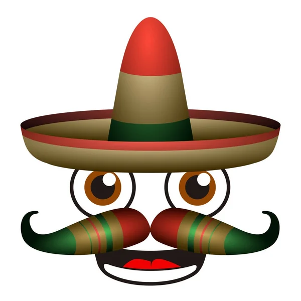 Expresión feliz con sombrero tradicional — Vector de stock