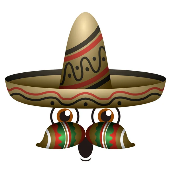 Expresión feliz con sombrero tradicional — Vector de stock