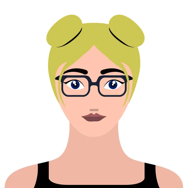 Femme hipster avatar — Image vectorielle