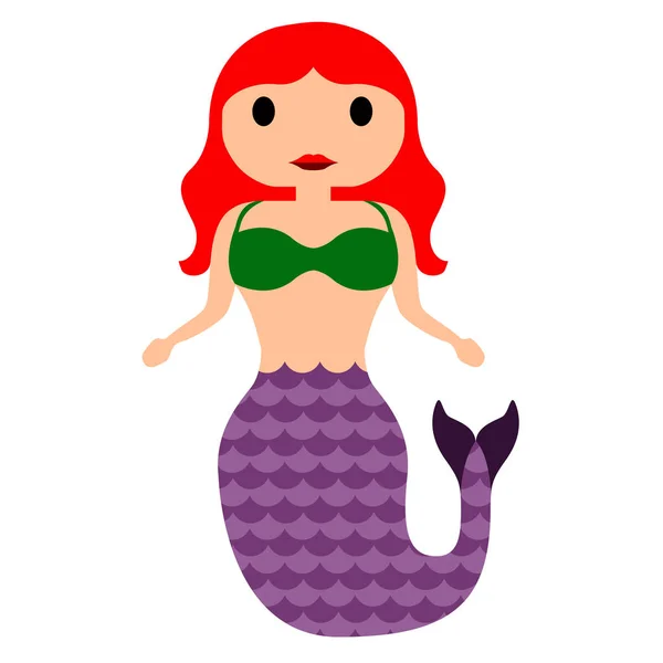 Sirena linda aislada — Vector de stock