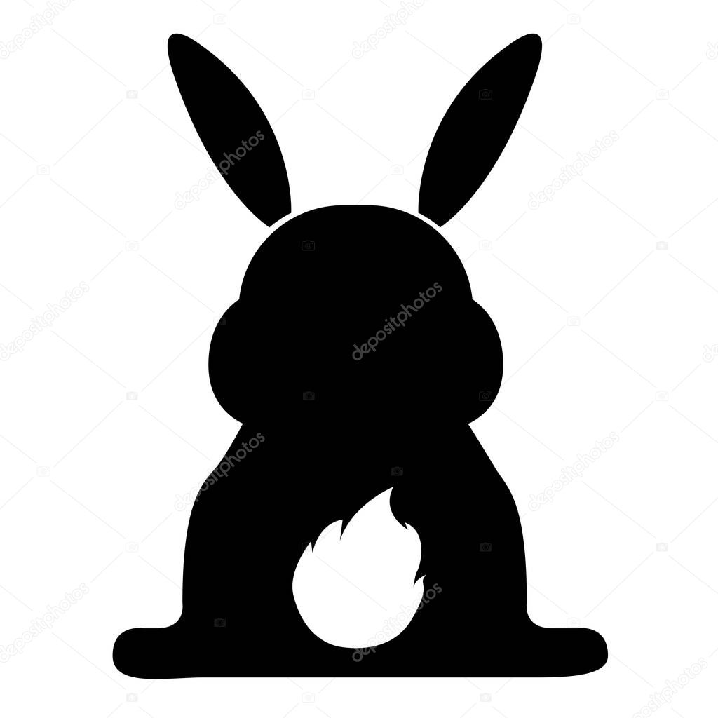 Rear view of a cute rabbit