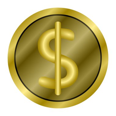 İzole altın sikke simge