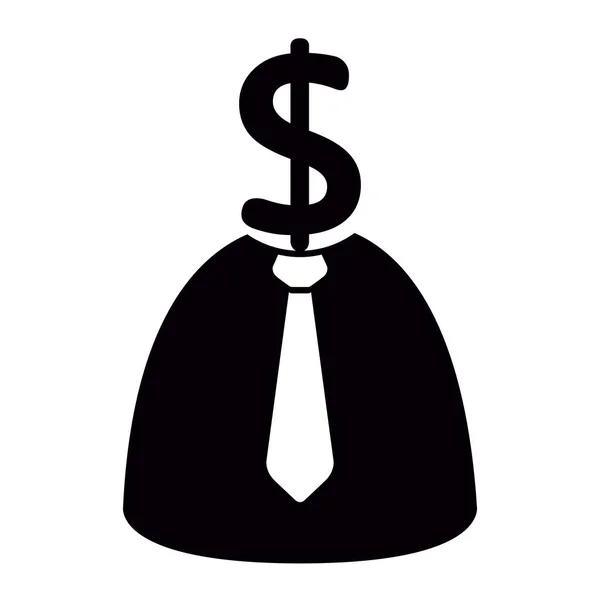Para sembol baş işadamı simgesini — Stok Vektör