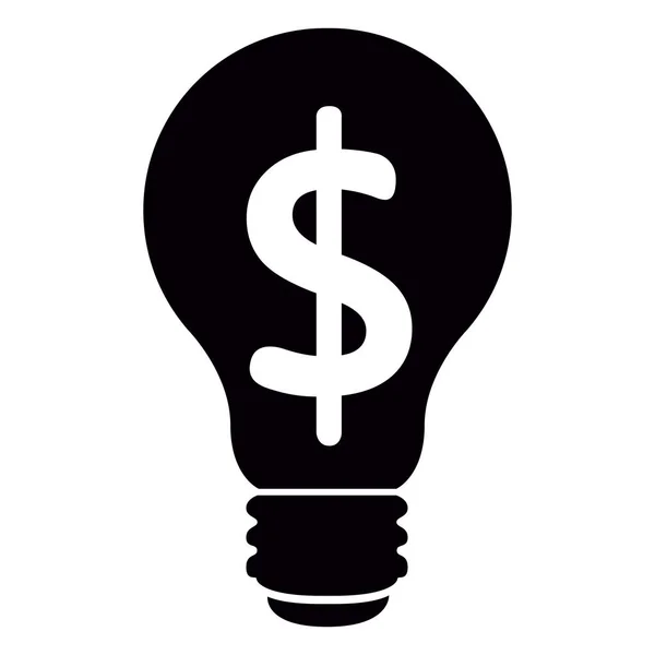 A szimbólum pénzt Lightbulb — Stock Vector