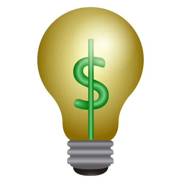 Lightbulb with money symbol — Stock Vector