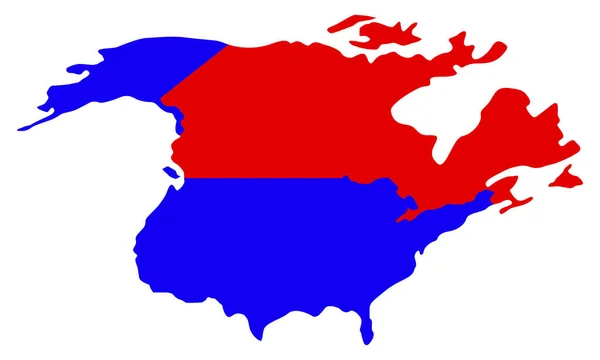 Carte politique de l'Amérique du Nord — Image vectorielle