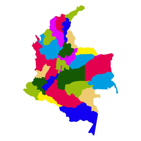 哥伦比亚的政治地图 — 图库矢量图片