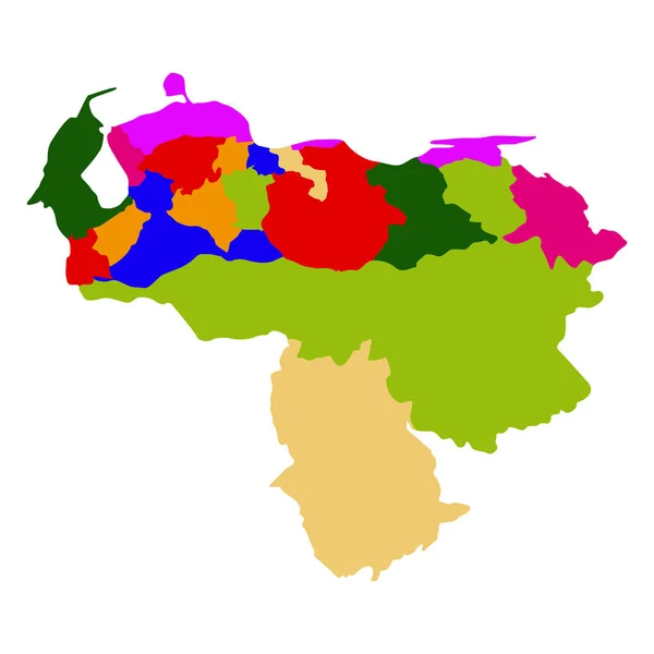 Mapa político da Venezuela — Vetor de Stock