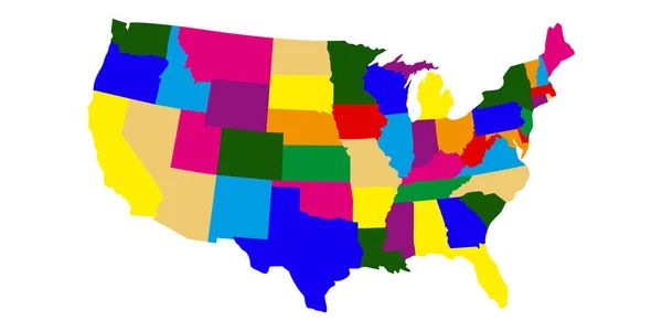 Politisk karta över USA — Stock vektor