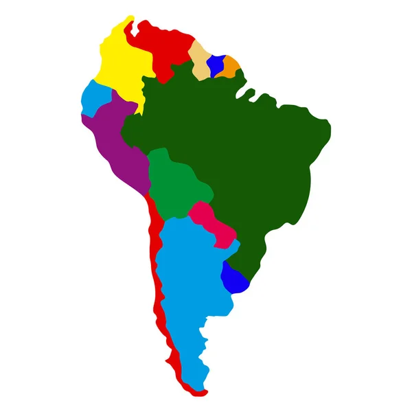 Політична мапа Південної Америки — стоковий вектор