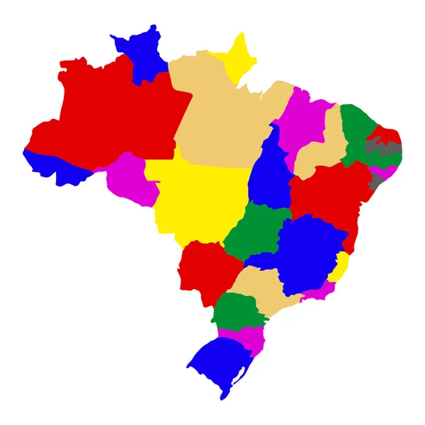 Mapa Político do Brasil — Vetor de Stock