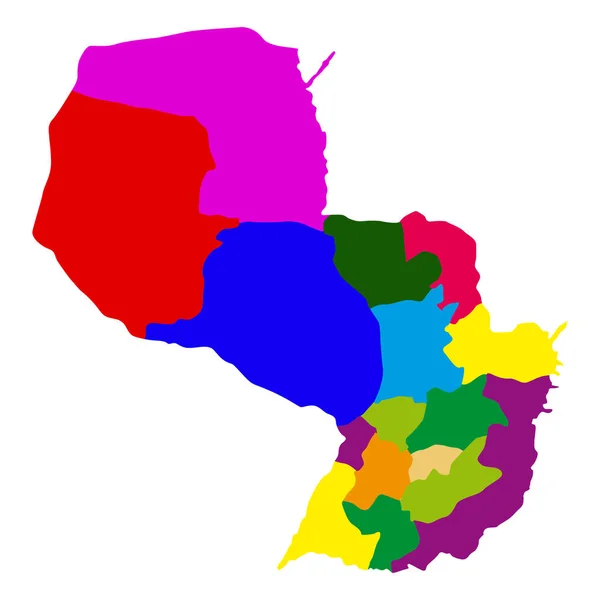 Carte politique de Paraguay — Image vectorielle