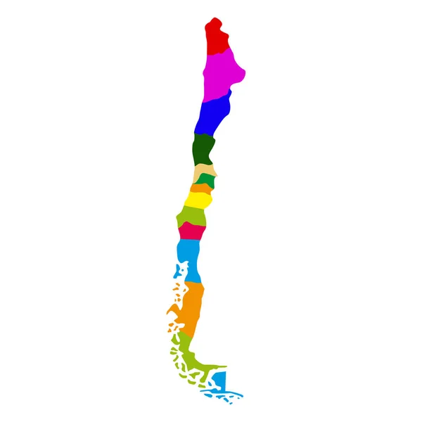Mappa politica del Cile — Vettoriale Stock