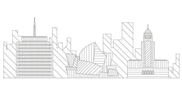 Obrys panoráma města Sydney — Stockový vektor