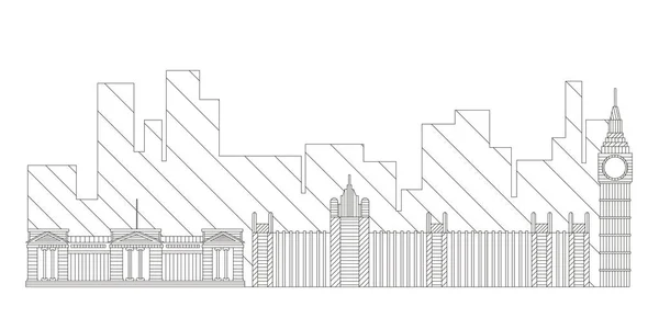 London cityscape outline — Stock Vector