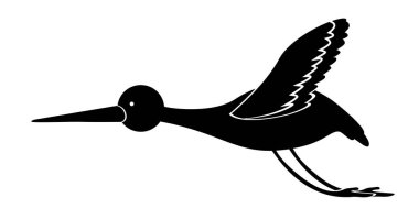 İzole sevimli leylek simgesi