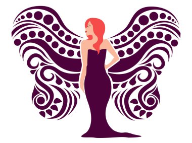 Soyut dokulu kanatlı kız. Kadınlar Günü