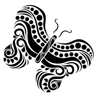 Soyut dokulu kelebek simgesi