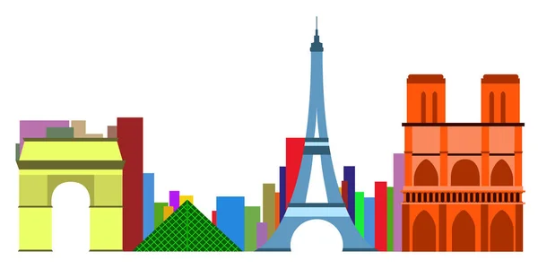 Цветной городской пейзаж Парижа — стоковый вектор