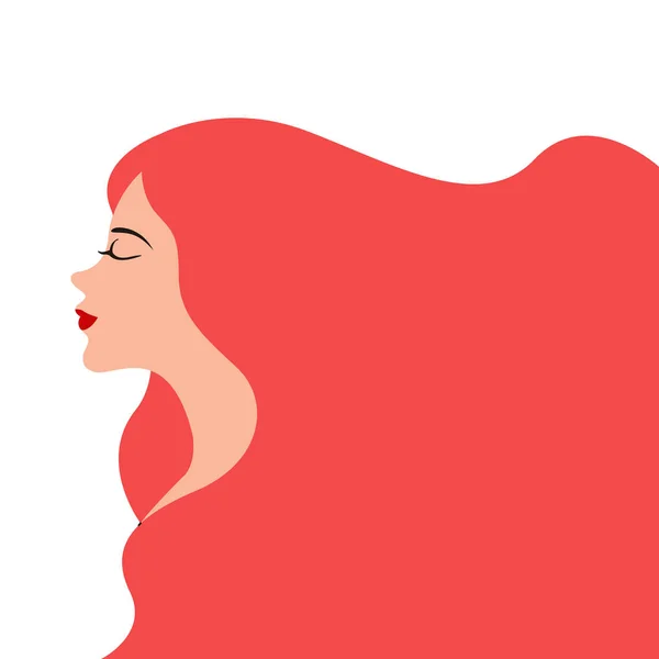 Είδωλο κορίτσι με μακριά μαλλιά. Ευτυχισμένος γυναικών μέρα — Διανυσματικό Αρχείο