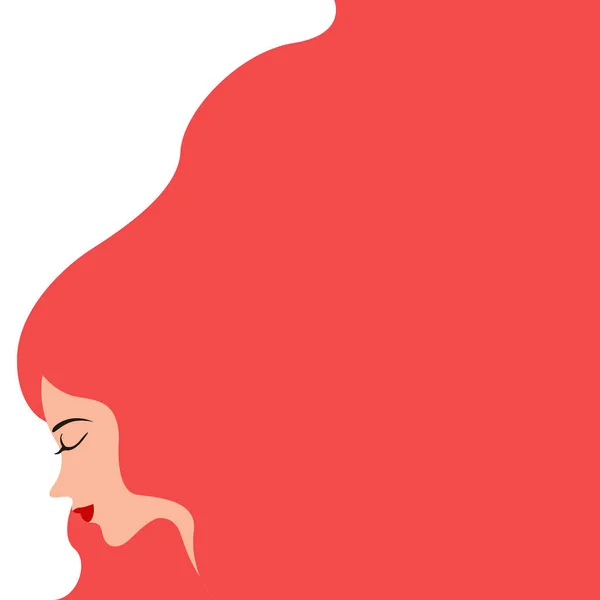 Flicka-avatar med långt hår. Glad kvinnodagen — Stock vektor
