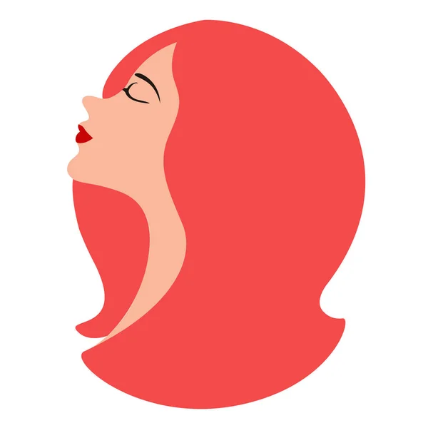 Дівчина аватар з довгим волоссям. Щасливі жінки — стоковий вектор