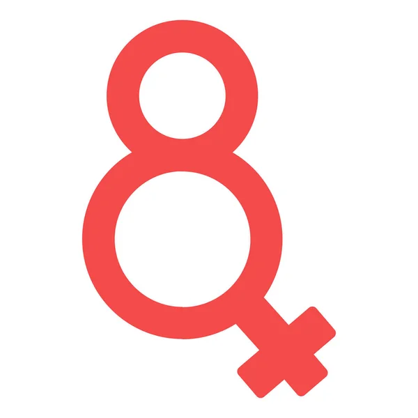 Acht zahlenförmige weibliche Geschlechtssymbole — Stockvektor
