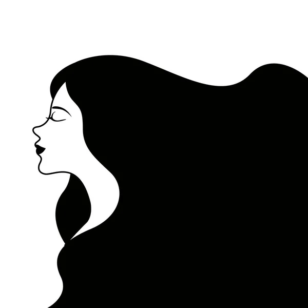 Avatar menina com cabelo comprido. Dia de mulheres felizes —  Vetores de Stock