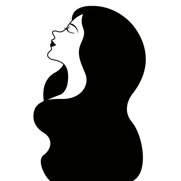 Είδωλο κορίτσι με μακριά μαλλιά. Ευτυχισμένος γυναικών μέρα — Διανυσματικό Αρχείο