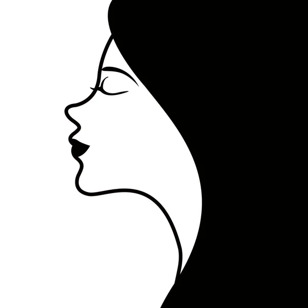 Flicka-avatar med långt hår. Glad kvinnodagen — Stock vektor