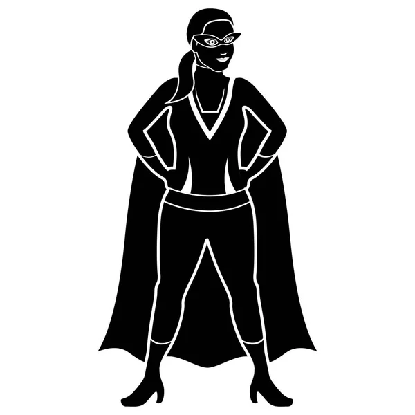 Superwoman cartoon character silhouette — Stock Vector