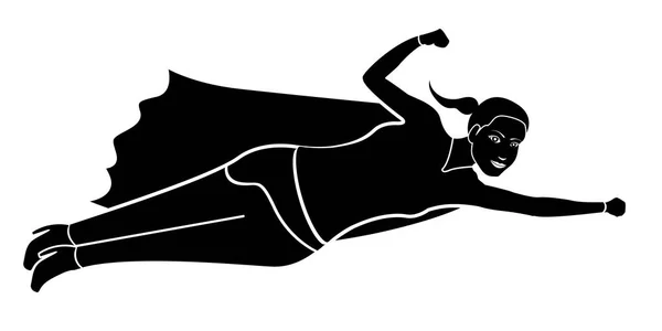 Superwoman Cartoon-Figur Silhouette — Stockvektor