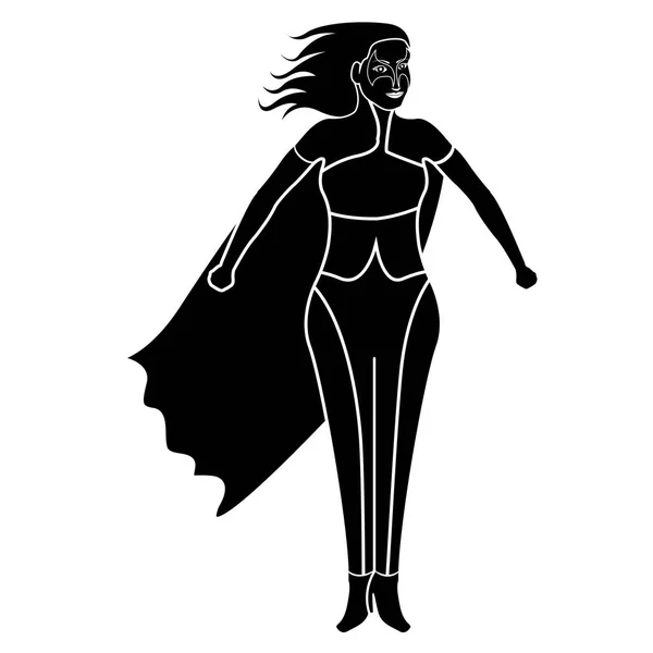 Personaje de dibujos animados Superwoman silueta — Vector de stock