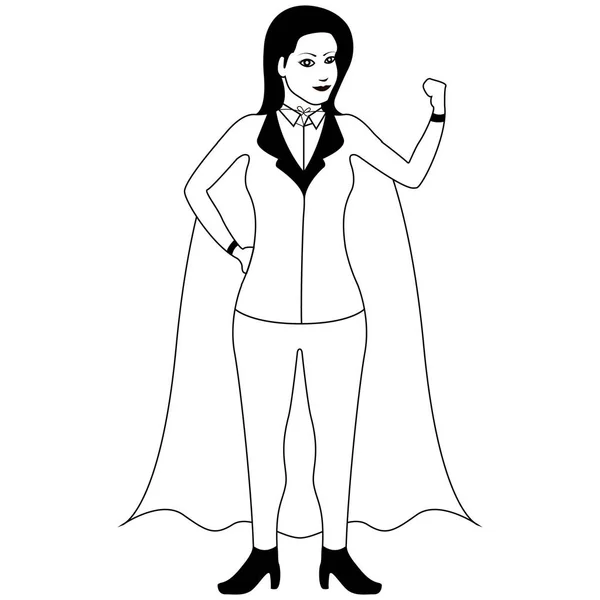 Superwoman cartoon character sketch — Stock Vector