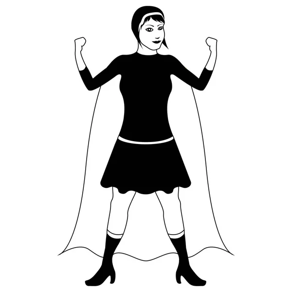 Superwoman cartoon character sketch — Stock Vector