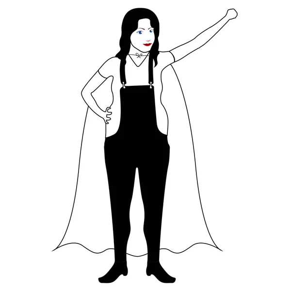 Superwoman personaggio dei cartoni animati schizzo — Vettoriale Stock