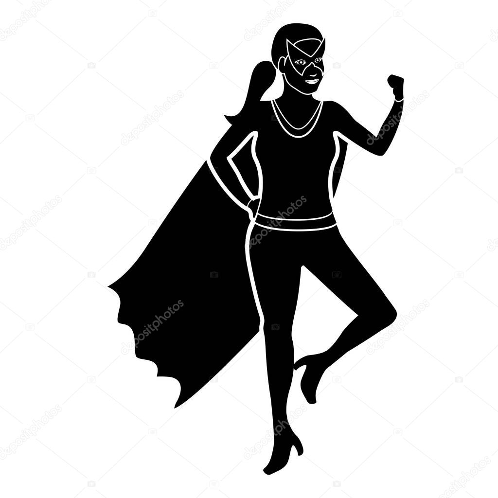 Superwoman cartoon character silhouette