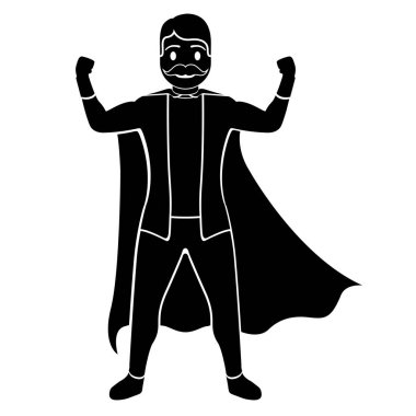 Süper baba çizgi film karakteri siluet