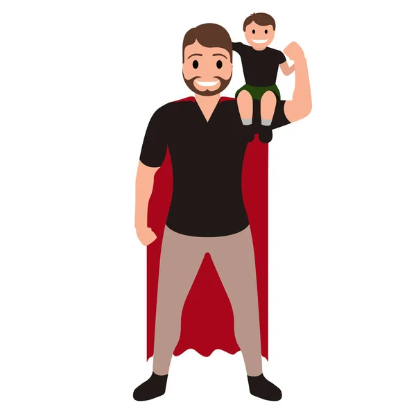 Personaje de dibujos animados Superdad — Vector de stock