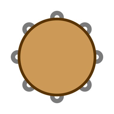 İzole tef simgesi. Müzik aleti