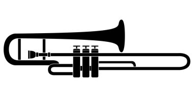 İzole trombon simgesi. Müzik aleti