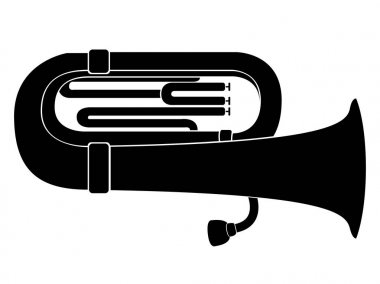 İzole tuba simgesi. Müzik aleti