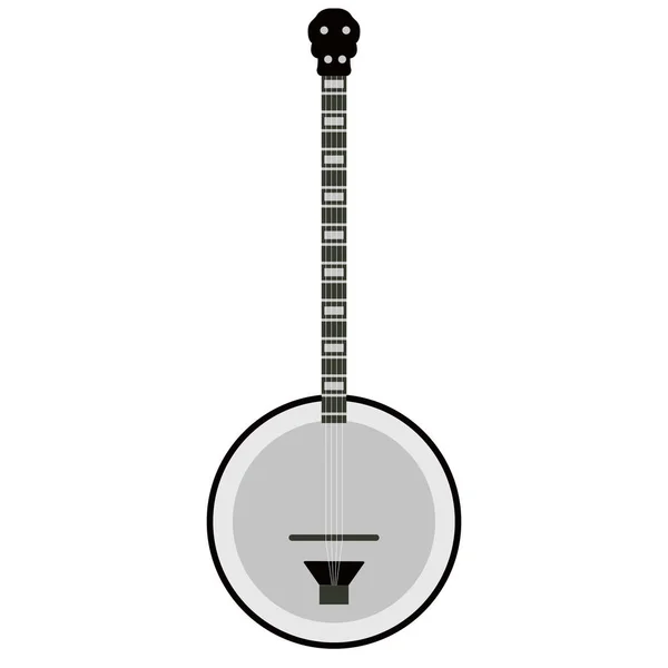 Ikona na białym tle banjo. Instrument muzyczny — Wektor stockowy