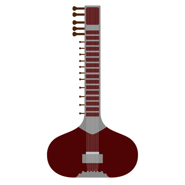 Isolée sitar icône. Instrument de musique — Image vectorielle