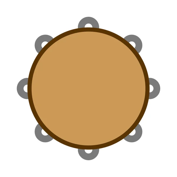 Isolée icône de tambourin. Instrument de musique — Image vectorielle