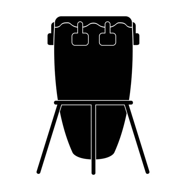 Isolée icône de tambour. Instrument de musique — Image vectorielle