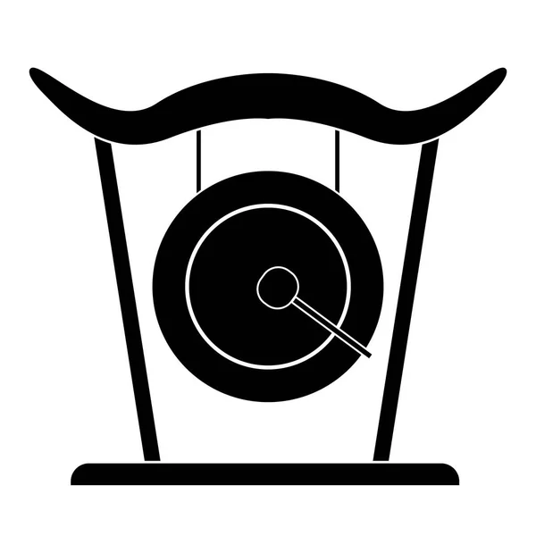 Icona del gong isolato. Strumento musicale — Vettoriale Stock